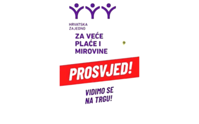 Video prilog predsjednika Akademskog sindikata koji vas poziva na Prosvjed „Hrvatska zajedno za veće plaće i mirovine“